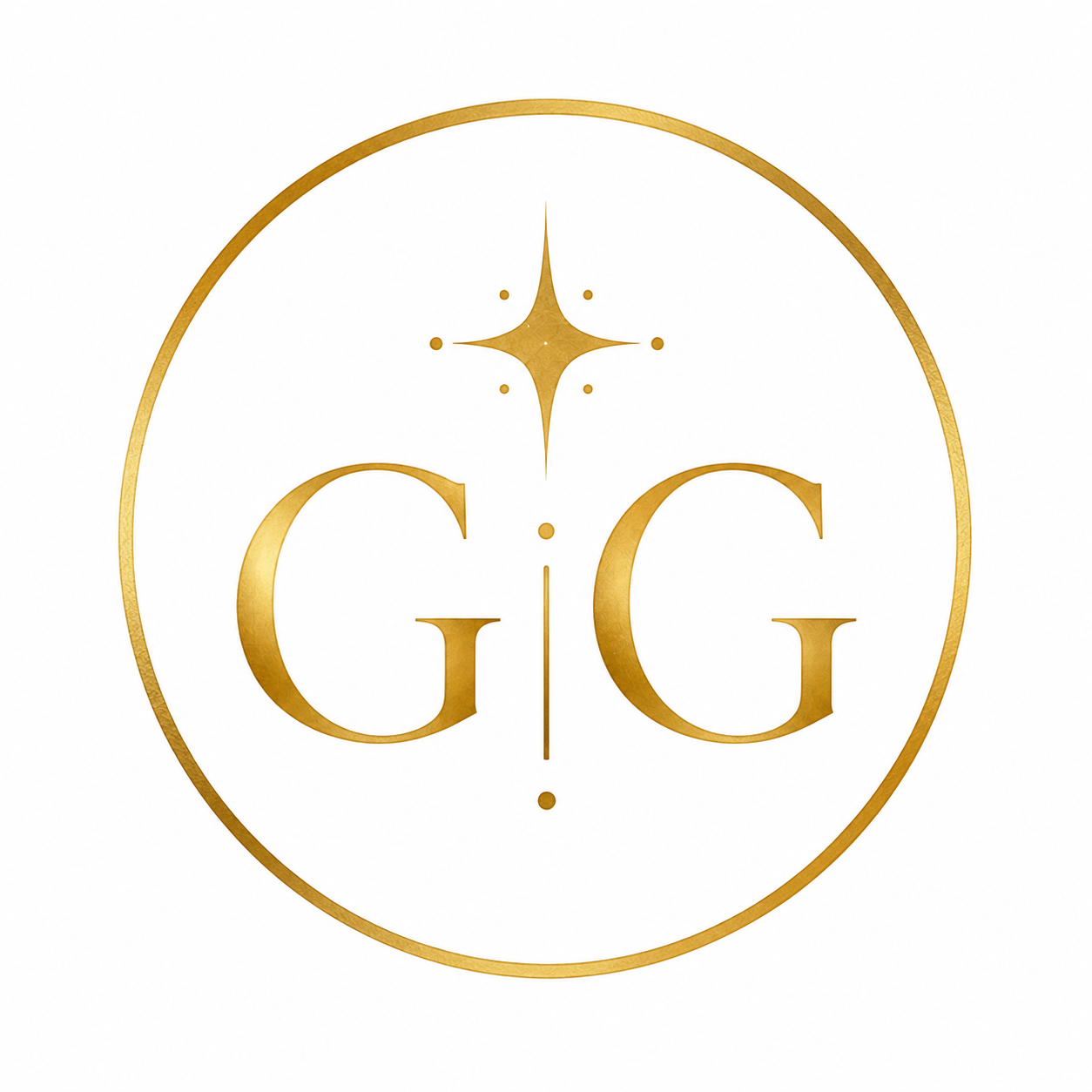 Gather & Glow gold GG emblem